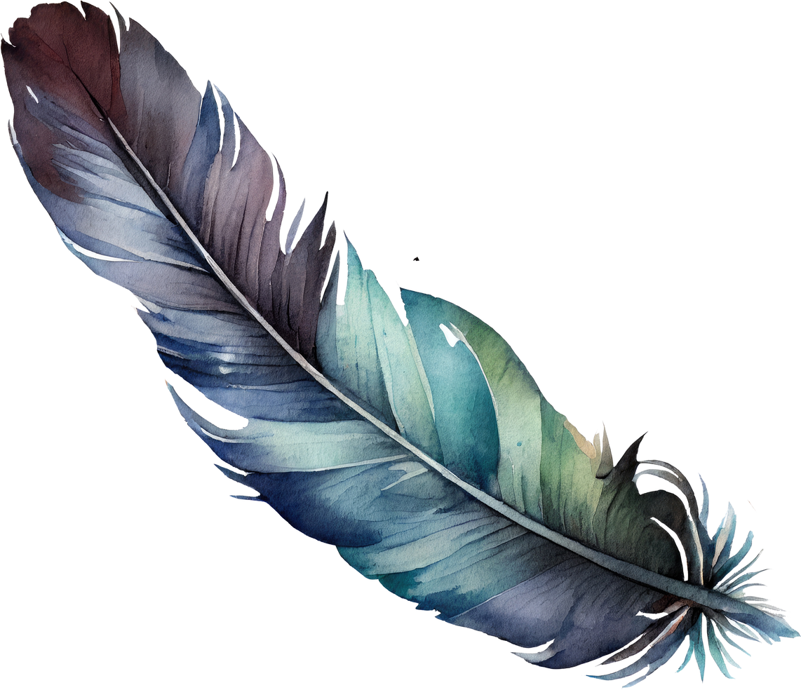 Colorful Feather Watercolor
